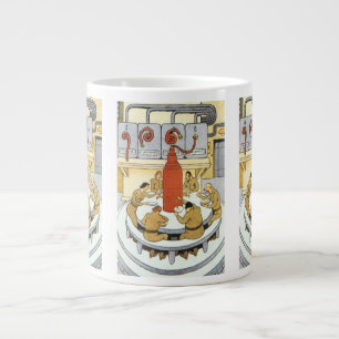 Vintage Science Fiction, Labratory Scientists Eat Large Coffee Mug