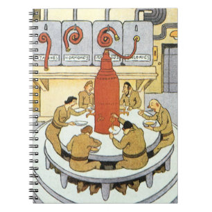 Vintage Science Fiction, Labratory Scientists Eat Notebook