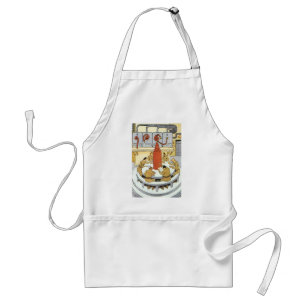 Vintage Science Fiction, Labratory Scientists Eat Standard Apron