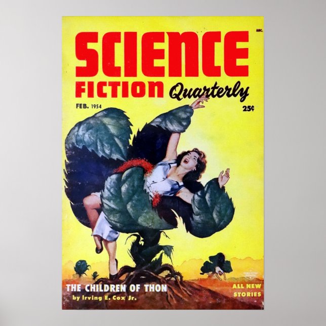 Vintage Science Fiction Man Eating Plants Poster (Front)