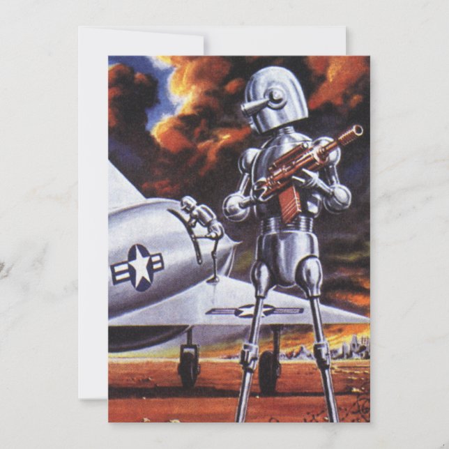 Vintage Science Fiction Military Robot Soldiers (Front)