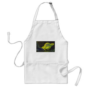 Vintage Science Fiction Neon Green Planet w Rings Standard Apron