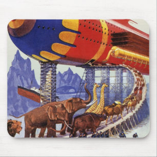 Vintage Science Fiction, Noah's Ark Wild Animals Mouse Mat