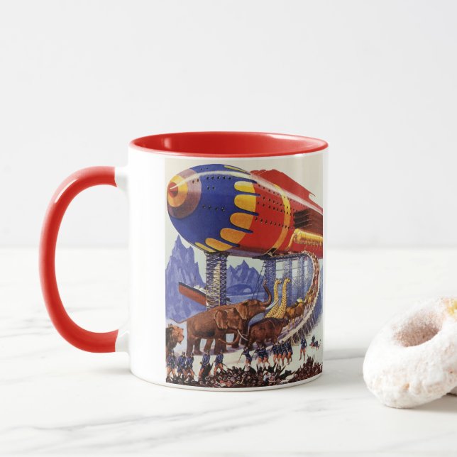 Vintage Science Fiction, Noah's Ark Wild Animals Mug (With Donut)