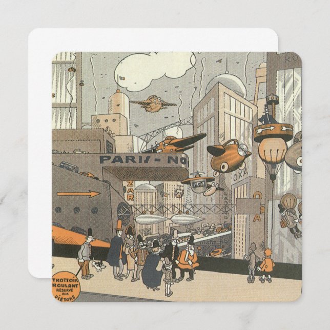 Vintage Science Fiction, Paris, France Invitation (Front/Back)