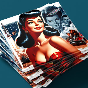Vintage Science Fiction Pin-up Magnet