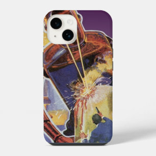 Vintage Science Fiction Robot with Laser Beam Eyes iPhone 14 Case