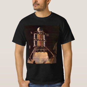 Vintage Science Fiction Rocket Blasting Off Planet T-Shirt