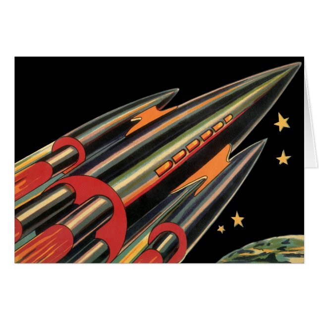 Vintage Science Fiction Rocket Ship by Space Stars (Front Horizontal)