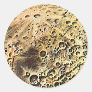 Vintage Science Fiction, Rocket Ship Over the Moon Classic Round Sticker