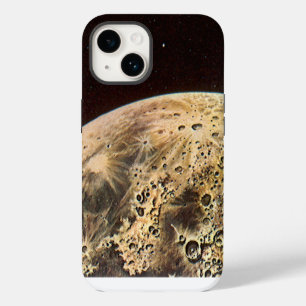 Vintage Science Fiction, Rocket Ship Over the Moon iPhone 14 Case