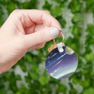Vintage Science Fiction Rockets in Space by Planet Key Ring
