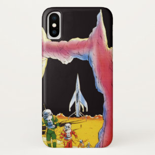 Vintage Science Fiction, Sci Fi Aliens on Planet iPhone X Case