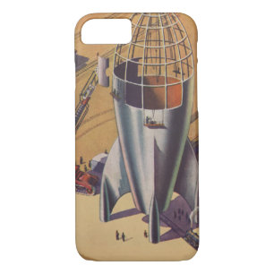 Vintage Science Fiction, Sci Fi, Building a Rocket iPhone 8/7 Case