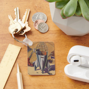 Vintage Science Fiction, Sci Fi, Building a Rocket Key Ring