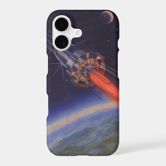 Vintage Science Fiction, Sci Fi Rocket over Earth (Back)