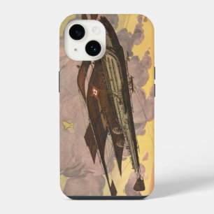 Vintage Science Fiction Seaplane Aeroplane Ship iPhone 14 Case