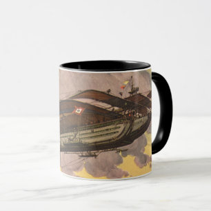 Vintage Science Fiction Seaplane Aeroplane Ship Mug