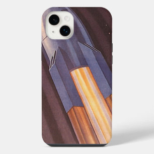 Vintage Science Fiction Space Ship Rockets iPhone 14 Plus Case