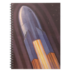 Vintage Science Fiction Space Ship Rockets Notebook