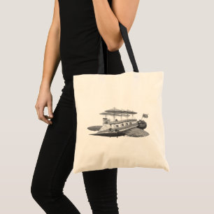 Vintage Science Fiction Steampunk Airship Eclipse Tote Bag