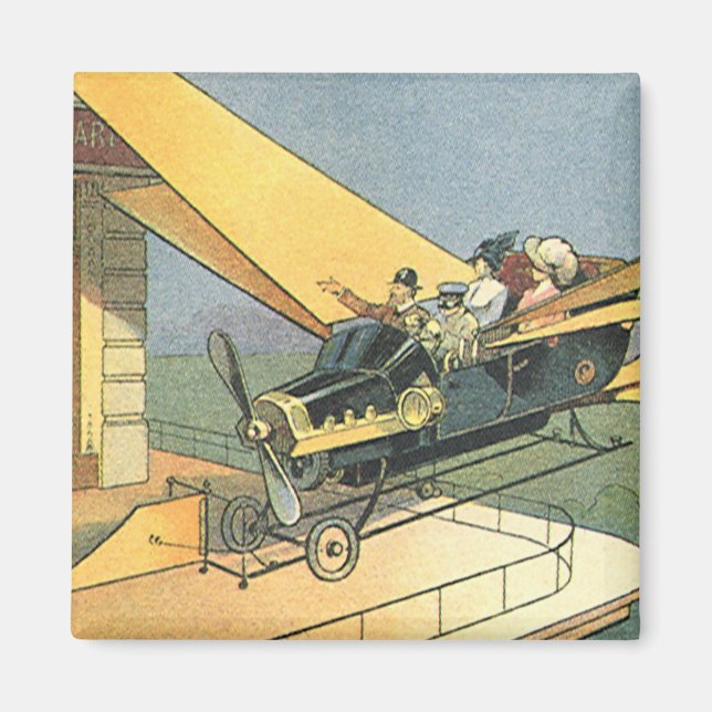 Vintage Science Fiction Steampunk Convertible Car Magnet (Front)