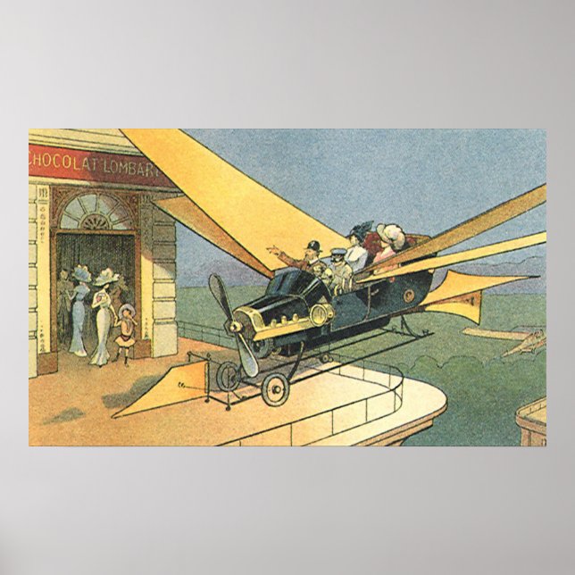 Vintage Science Fiction Steampunk Convertible Car Poster (Front)