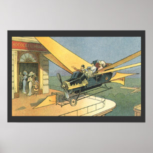 Vintage Science Fiction Steampunk Convertible Car Poster