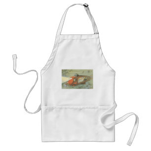 Vintage Science Fiction Steampunk Submarine in Sea Standard Apron