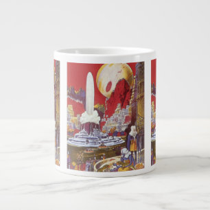 Vintage Science Fiction, the Lost City of Atlantis Large Coffee Mug