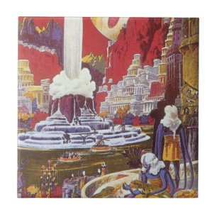 Vintage Science Fiction, the Lost City of Atlantis Tile