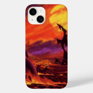 Vintage Science Fiction Volcano Planet w Red Lava Case-Mate iPhone 14 Case