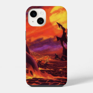 Vintage Science Fiction Volcano Planet w Red Lava iPhone 14 Case