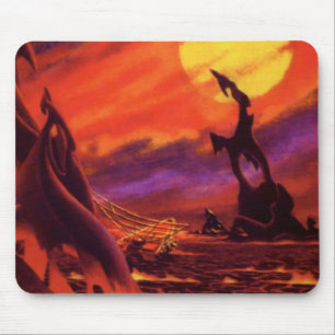 Vintage Science Fiction Volcano Planet w Red Lava Mouse Mat