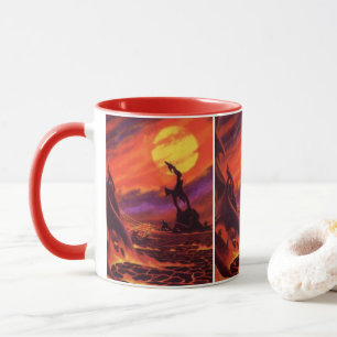 Vintage Science Fiction Volcano Planet w Red Lava Mug