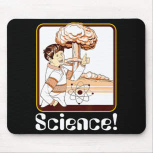 Vintage Science Gift Funny Atomic Bomb Retro Nerd Mouse Mat