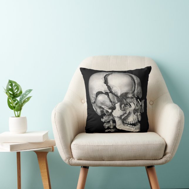 Vintage Science Human Anatomy, Antique Skull Cushion (Chair)