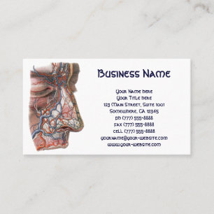 Vintage Science Human Anatomy, Face with Nose Business Card