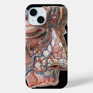 Vintage Science Human Anatomy, Face with Nose iPhone 15 Case