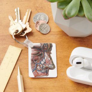 Vintage Science Human Anatomy, Face with Nose Key Ring