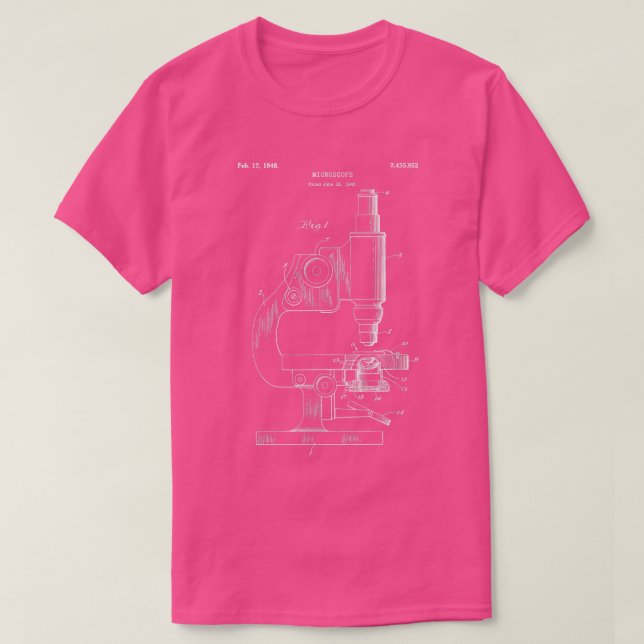 Vintage Science Microscope Blueprint Shirt - Scien (Design Front)