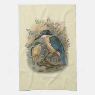 Vintage Science NZ Birds - NZ Kingfisher Tea Towel