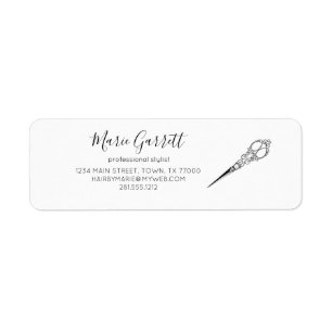 Vintage Scissors Salon Business Address Label