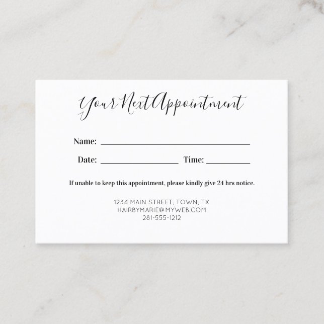 Vintage Scissors Salon Business Appointment Card (Front)