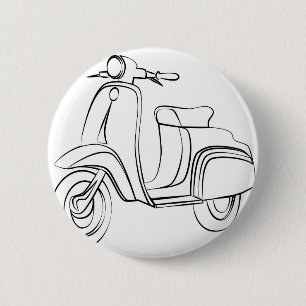 Vintage Scooter 6 Cm Round Badge