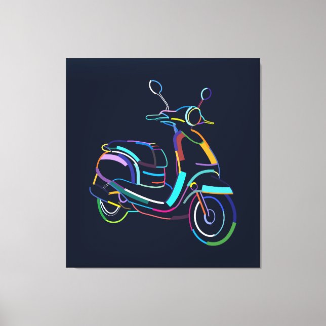 Vintage scooter canvas print (Front)