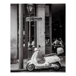 Vintage Scooter Perfect Poster   Paris France
