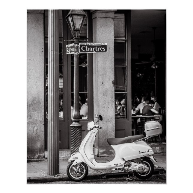 Vintage Scooter Perfect Poster | Paris France (Front)