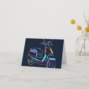 Vintage, Scooter, Retro, Motor, Motorcycle, Transp Thank You Card