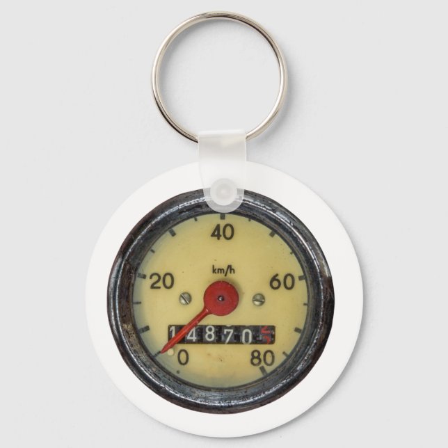 Vintage Scooter Speedometer Key Ring (Front)